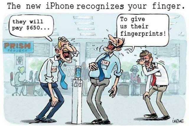 The new iPhone recognises your finger. #Security #Privacy #Fingerprint #rights #Mobile #Apple #Samsung